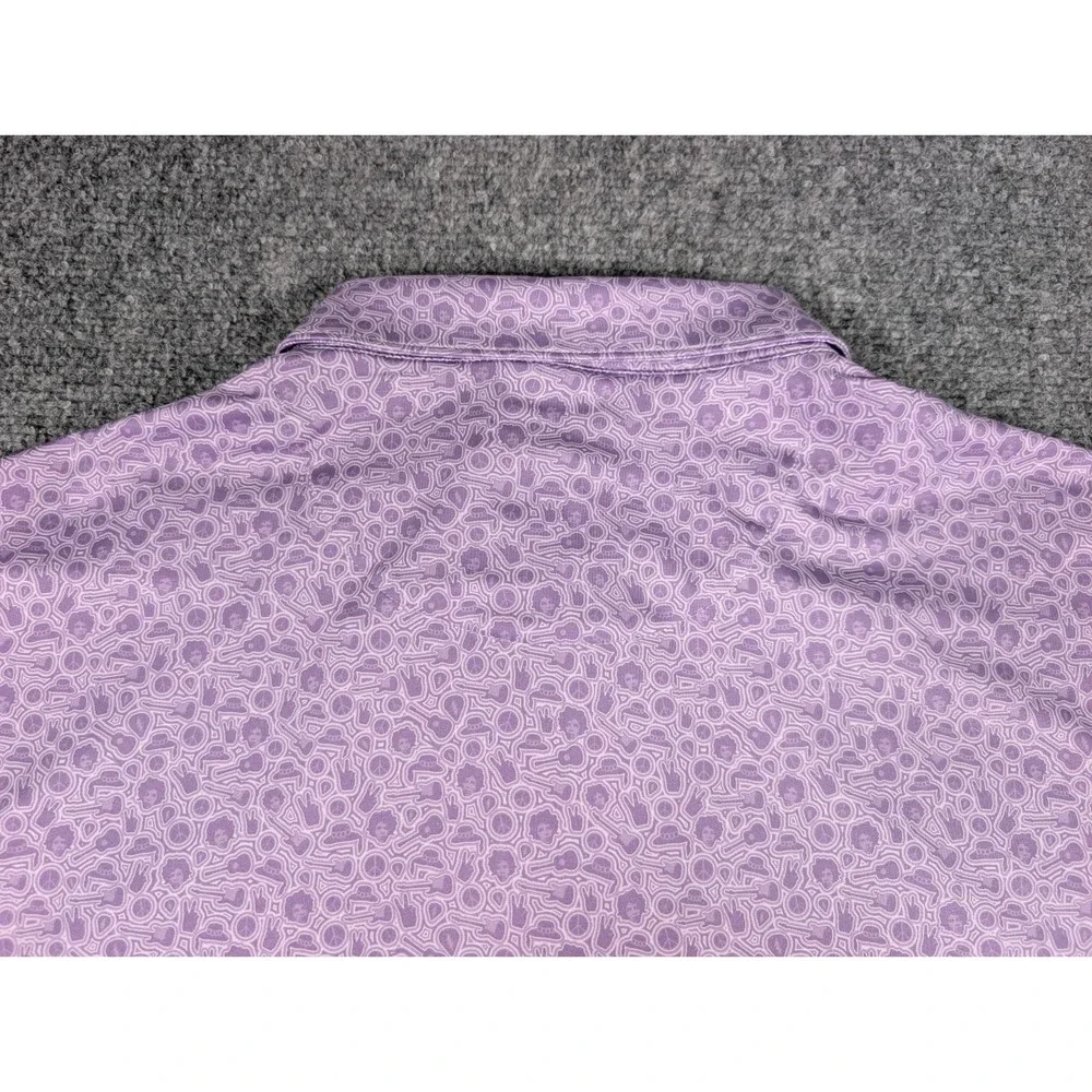 Peter Millar Summer Comfort Polo Shirt‎ Mens XL Purple Haze Jimi Hendrix w/Logo